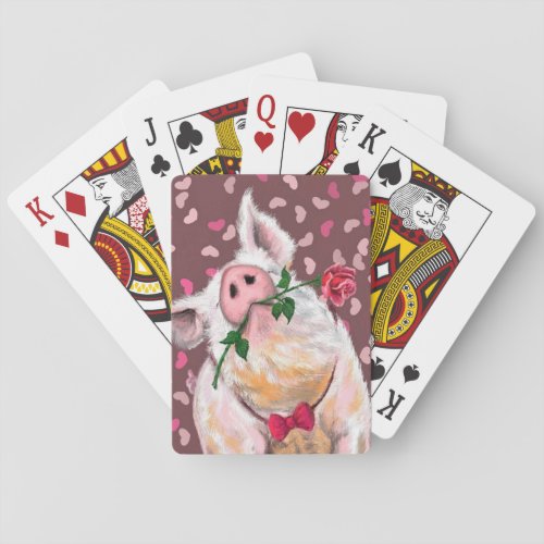 Funny Playing Cards with Gentleman Pig _ Romantic