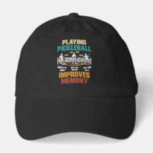 Funny Playing Pickleball Improves Memory Gift Idea Hat