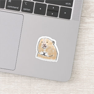 Funny Pleading Hamster Hands Together Art Sticker