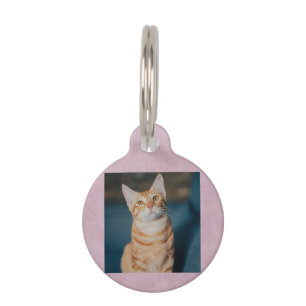 Funny Please Call my Mom and Photo Pink Cat Pet ID Tag