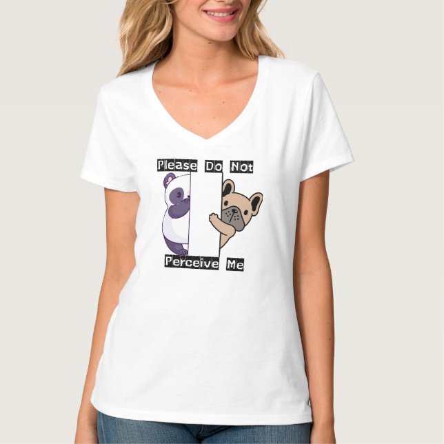 Funny Please Do Not Perceive Me Women's V-Neck  T-Shirt (Front)