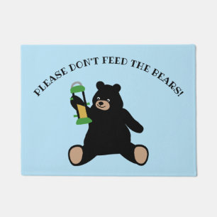 Funny Please Don't Feed the Bears Black Bear Doormat