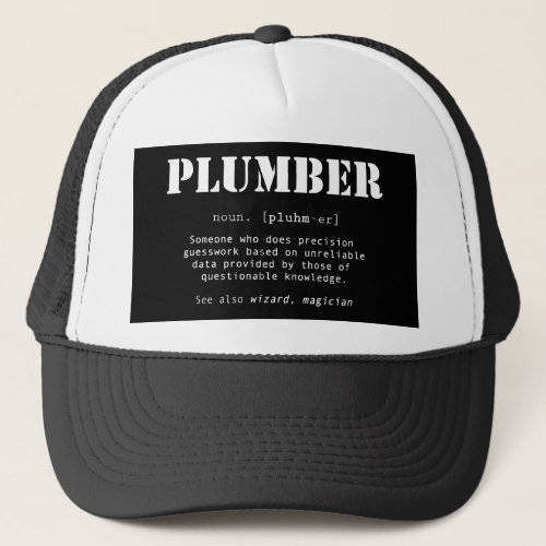 Funny Plumber Dictionary Definition Trucker Hat
