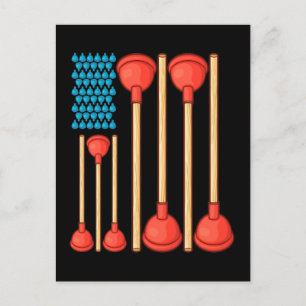 Funny Plumber Gifts Men American Flag Plumber Postcard
