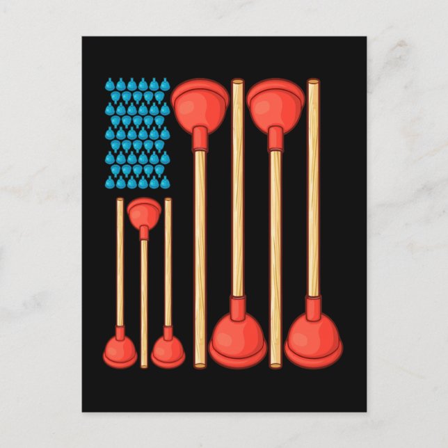 Funny Plumber Gifts Men American Flag Plumber Postcard (Front)