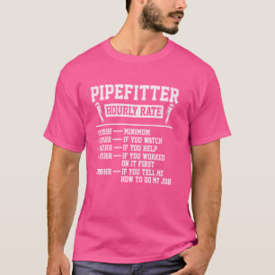 Funny Plumber Men Pipefitter Hourly Rate T-Shirt