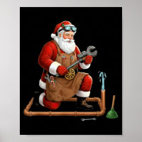 Funny Plumber Santa Christmas Graphic