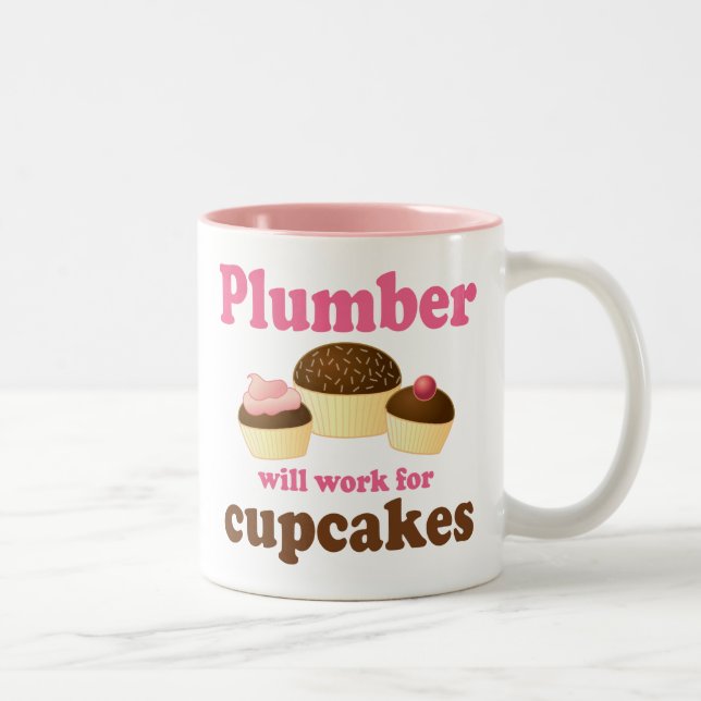 Funny Plumber Two-Tone Coffee Mug (Right)