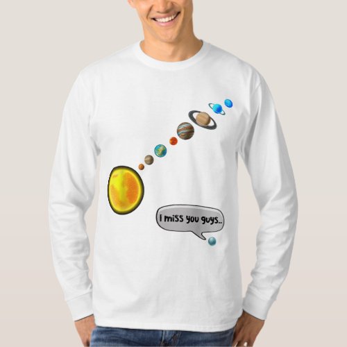 Funny Pluto and Solar System Space Science Astrono T_Shirt