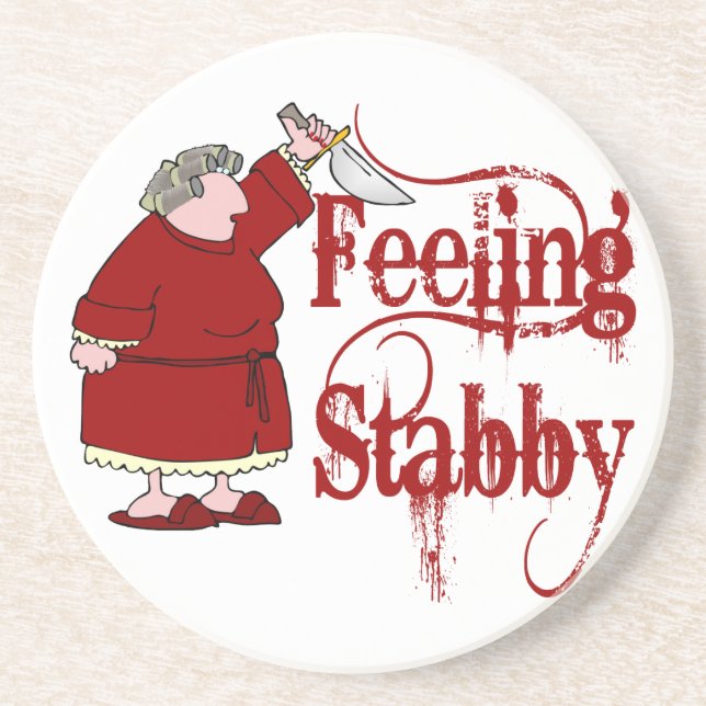 Funny PMS Stabby Drink Coaster (Front)