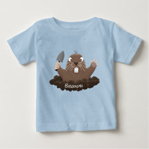 Funny pocket gopher digging cartoon illustration baby T-Shirt