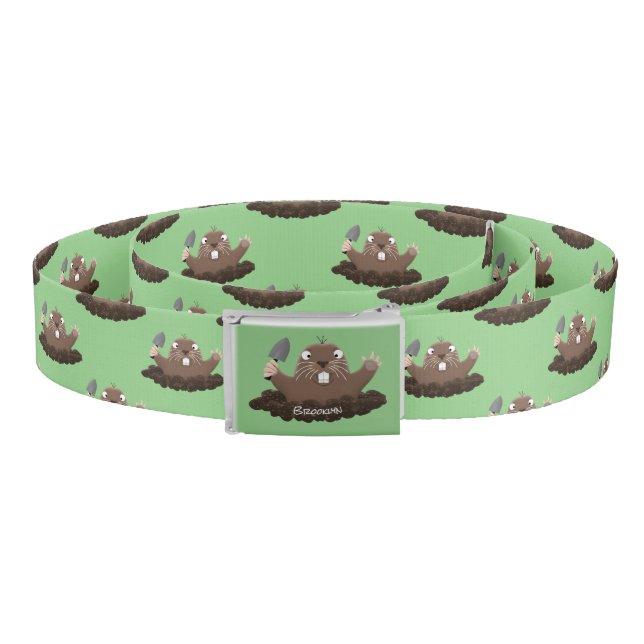 Funny pocket gopher digging cartoon illustration  belt (Coil)