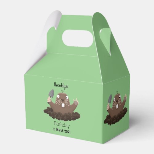 Funny pocket gopher digging cartoon illustration favor boxes