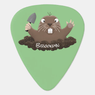 Funny pocket gopher digging cartoon illustration  guitar pick