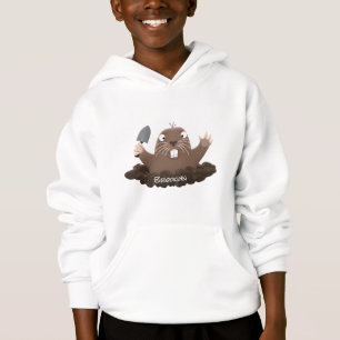 Funny pocket gopher digging cartoon illustration hoodie