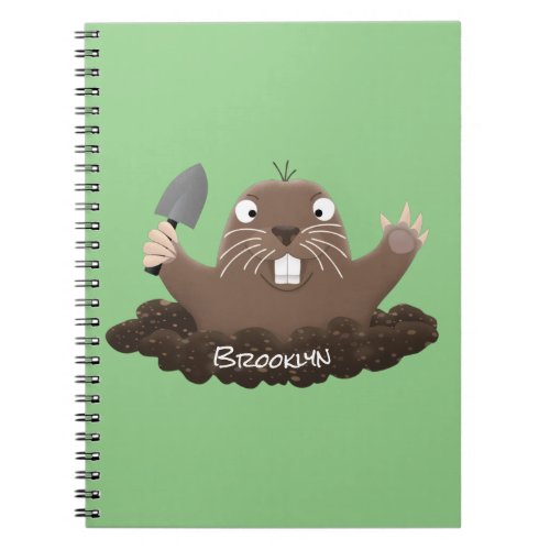 Funny pocket gopher digging cartoon illustration notebook