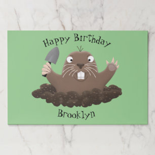 Funny pocket gopher digging cartoon illustration paper pad