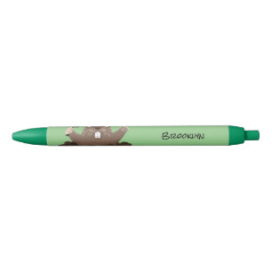 Funny pocket gopher digging cartoon illustration pen