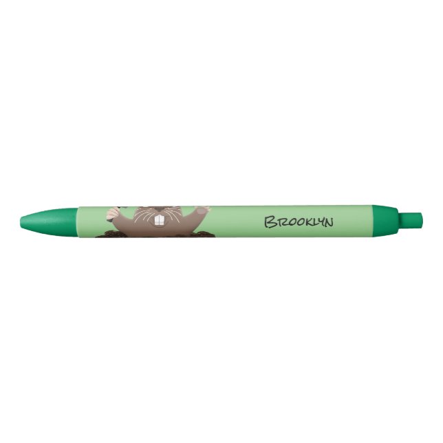 Funny pocket gopher digging cartoon illustration pen (Front)