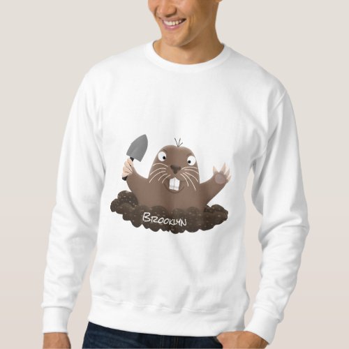 Funny pocket gopher digging cartoon illustration sweatshirt