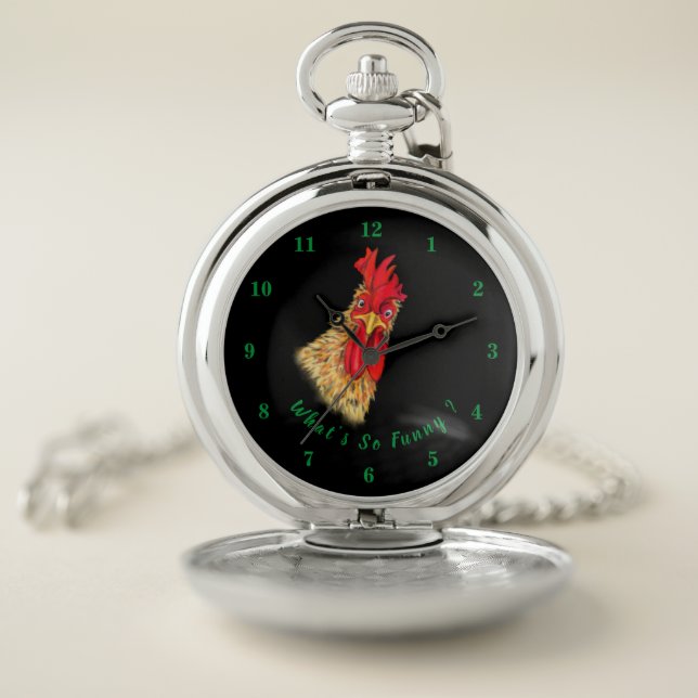 Funny Pocket Watch Gift with Surprises Rooster (Inside)