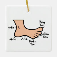 Funny Podiatry Day Foot Diagram Ornament