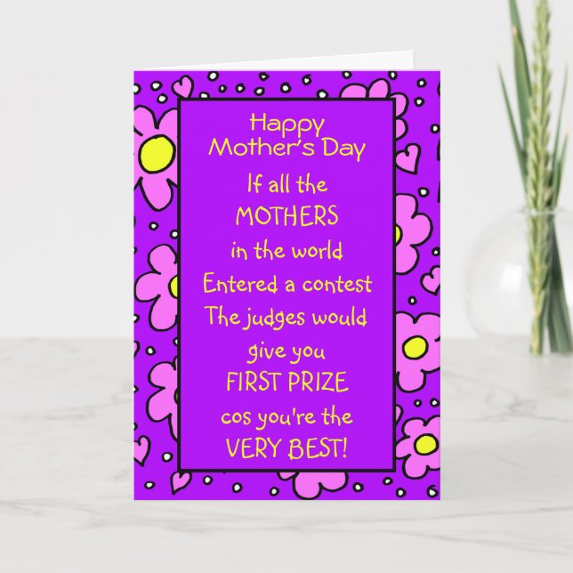 Funny Poem Best Mothers Day Card (Front)