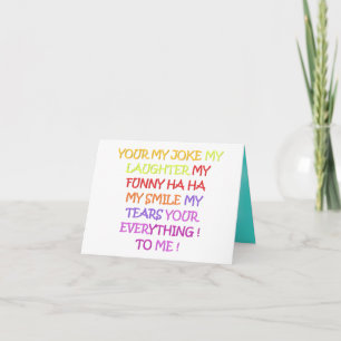 Funny poem love with art design for anyone card