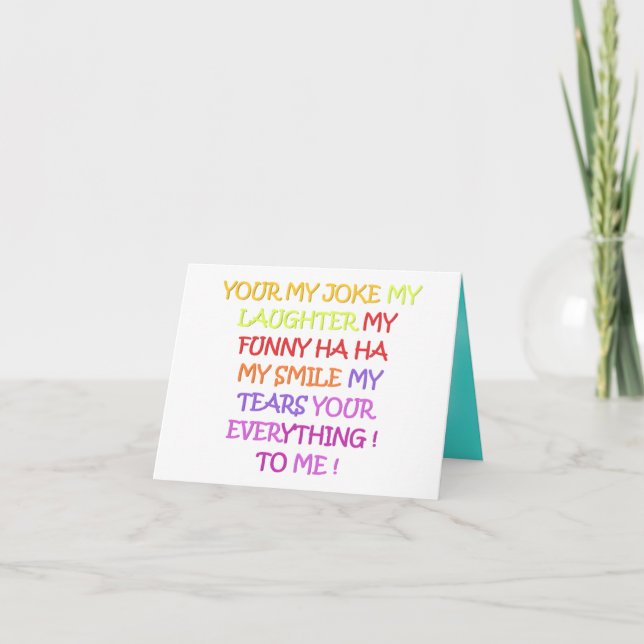Funny poem love with art design for anyone card (Front)