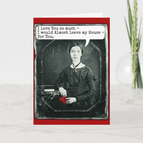 Funny Poet Emily Dickinson Valentines Day Holiday Card