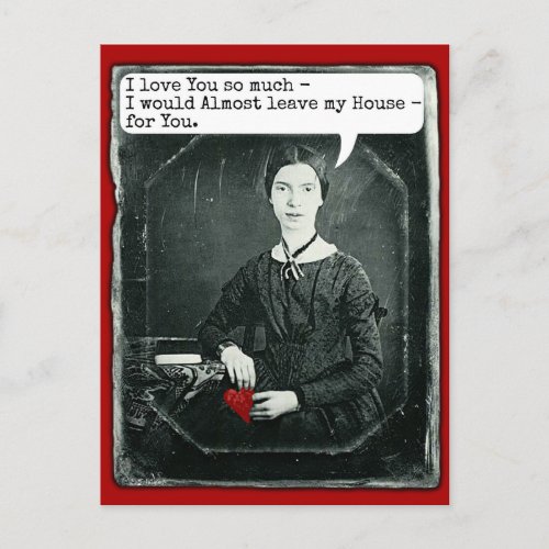 Funny Poet Emily Dickinson Valentines Day Holiday Postcard
