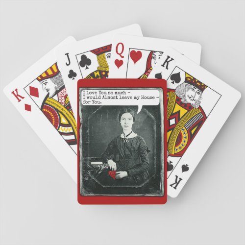 Funny Poet Emily Dickinson Valentines Day Playing Cards