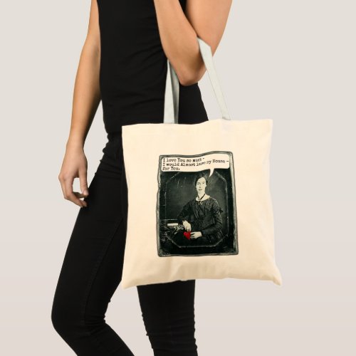 Funny Poet Emily Dickinson Valentines Day Tote Bag
