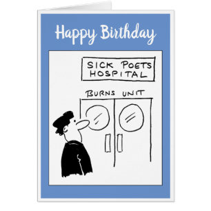 Funny Poet Hospital Cartoon Cards