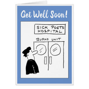 Funny Poet Hospital Cartoon Cards