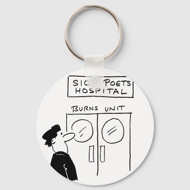Funny Poet Hospital Cartoon Keychain (Front)