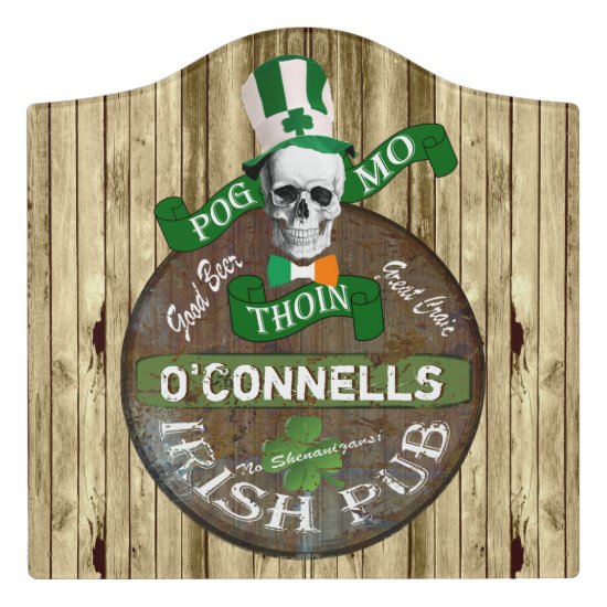 Funny pog mo thoin Irish pub Door Sign