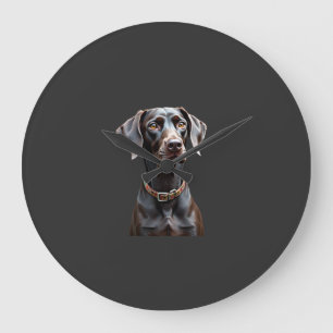 Funny Pointer Shirt Pointer Mom Dad Dog Lover Poin Large Clock