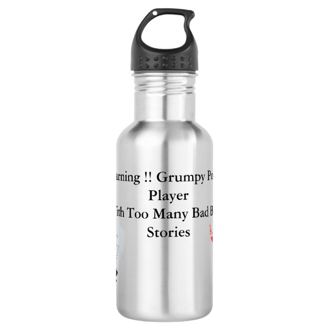 Funny Poker Bad Beat Story, Water Bottle (Front)