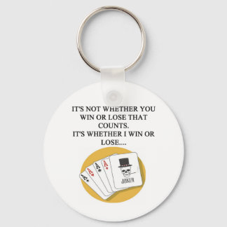 funny poker bridge card player design keychain