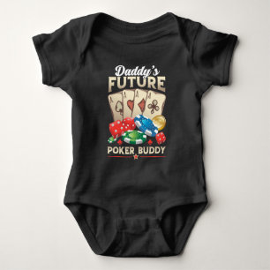 funny poker buddy Daddy word art Baby Bodysuit