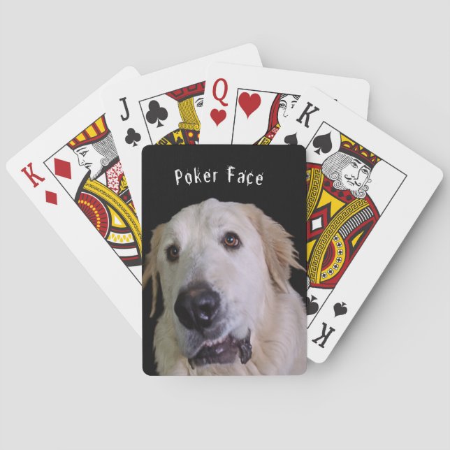Funny "Poker Face" Dog Face bicycle playing cards (Back)