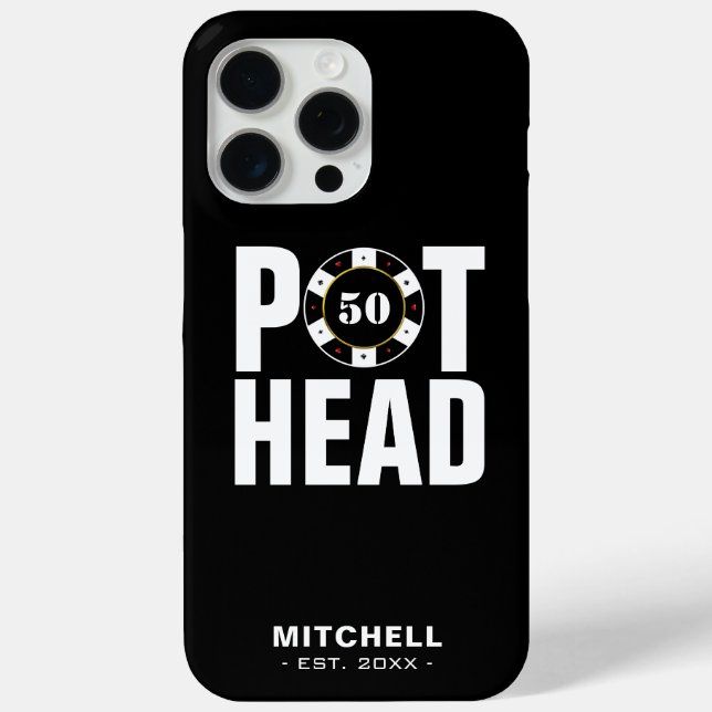 Funny Poker Humor Pot Head Case-Mate iPhone Case (Back)