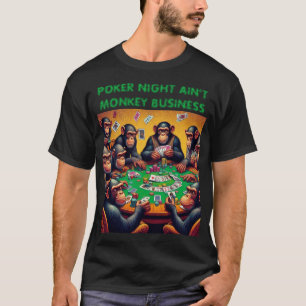 Funny 'Poker Night' Chimp T-Shirt