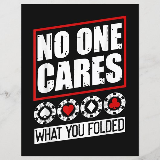 Funny Poker | No One Cares What You Folder (Front)