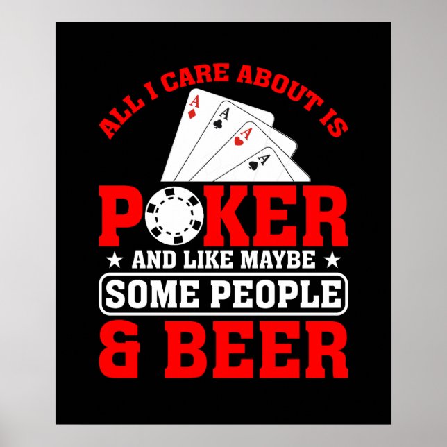 Funny poker people beer word art poster (Front)