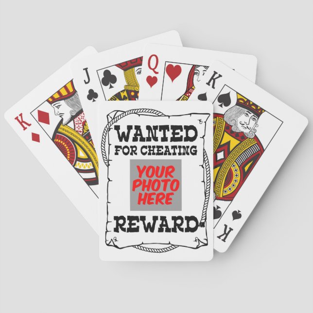 Funny Poker Player Gag Gift Idea, Wanted Poster Poker Cards (Back)