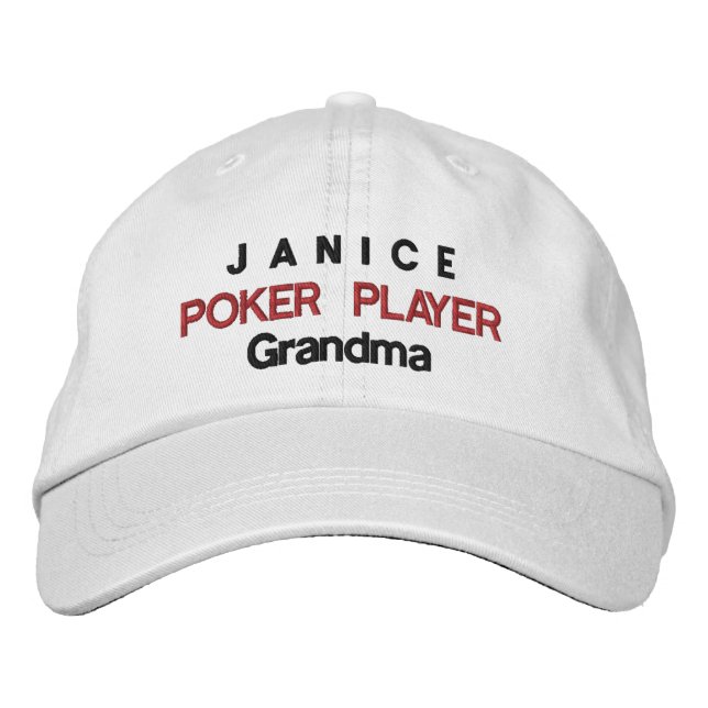 Funny POKER PLAYER Grandma A02 Embroidered Baseball Hat (Front)