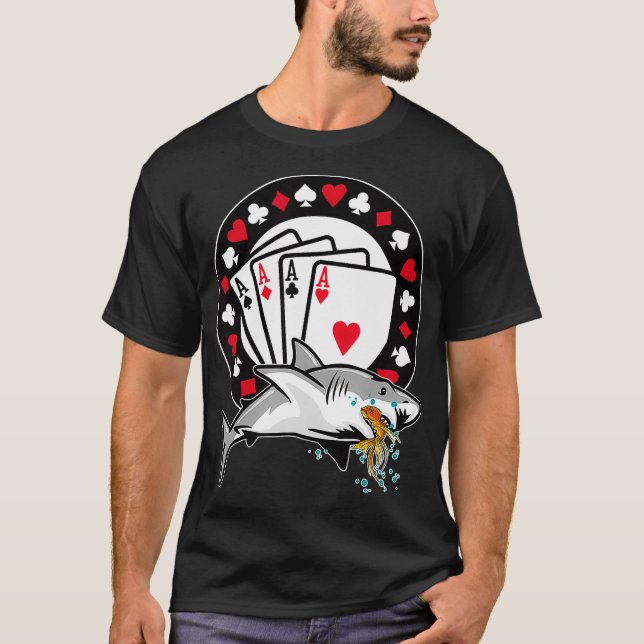 Funny Poker Shark  Teas Holdem Lucky Poker _1  T-Shirt (Front)