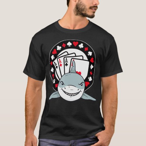 Funny Poker Shark  Teas Holdem Lucky Poker  T_Shirt